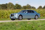 Rolls-Royce 102 EX Test - Seite Ansicht seitlich silber Felgen Räder in Fahrt Elektro