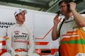 Adrian Sutil mit Ingenieur Bradley Joyce: Zwangspause für den Deutschen