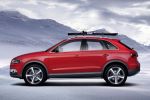 Audi Q3 Vail Kompakt SUV Offroad 2.5 TFSI S tronic quattro Allrad Ski Snowboard Wintersport MMI Navigation plus Seite Ansicht