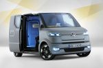 VW Volkswagen eT! Postauto Zustelfahrezug Kurier Elektroauto Elektromotor EV Electric Vehicle Follow me Come to me Front Seite Ansicht