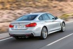 BMW 4er Gran Coupe M-Sportpaket Air Curtain Air Breather 435i 428i 420i 420d 418d xDrive Allrad Reihensechszylinder Vierzylinder ConnectedDrive Internet App Active Cruise Control Active Protection Driving Assistant Heck Seite