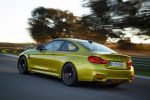 BMW M4 Coupe 2014 Performance Sportwagen Sportler 3.0 TwinPower Turbo Reihensechszylinder Air Curtain Air Breather Carbon Drivers Package Launch Control Smokey Burnout Stability Clutch Control DSC Laptimer App Driving Assistant Plus Connected Drive Heck Seite