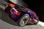 Cam-Shaft Bugatti Veyron Sang Noir 8.0 V16 Folierung Chromblau Heck Seite Ansicht
