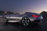 BMW Vision ConnectedDrive Roadster Cone of Vision Layer Infotainment Vernetzung Augmented Reality Consumer Electronics CE MicroMap Remote Controlled Parking Smartphone App Emotional Browser Car2Car Heck Seite Ansicht