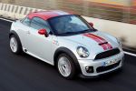 Mini Cooper S SD Coupe John Cooper Works Vierzylinder 1.6 Twin Scroll Turbolader 2.0 Turbo Diesel Minimalism DSC EPS EBD CBC EDLC DTC Cross Spoke Challenge Zweisitzer Visual Boost Connected Front Seite Ansicht