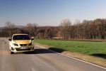 Seat Ibiza Cupra Test - Front Ansicht von vorne chrono gelb in Fahrt