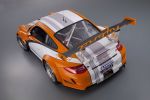 Porsche 911 997 GT3 R Hybrid 2 4.0 Sechzylinder Boxer Elektro Motor Schwungrad Heck Ansicht