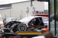 Der beschädigte Mercedes von Lucas Auer nach dem Unfall in Oschersleben