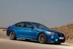 BMW M5 (F10) Test - Seite seitlich blau in Fahrt Felgen Türen Kotflügel A B C Säule