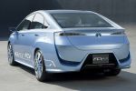 Toyota FCV-R - Heck Ansicht von hinten blau Rücklichter Motorhaube Stoßstange Auspuff