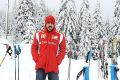 Fernando Alonso durfte nur Skistehen - Fahren war nicht angesagt