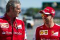 Ferrari-Teamchef Maurizio Arrivabene und sein Starfahrer Sebastian Vettel