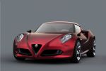 Alfa Romeo 4C Concept – Ansicht Front von vorne Frontscheibe Scheinwerfer Xenon Kühlergrill Haube