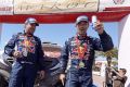 Glücklich im Ziel der Rallye Marokko: Sebastien Loeb (re.) und Daniel Elena