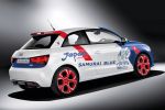 Audi A1 Samurai Blue Japan Fußballnationalmannschaft 1.4 TFSI Premium Kleinwagen Turbo Heck Seite Ansicht