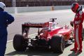 Kimi Räikkönen stellte den neuen Ferrari kurz nach der Mittagspause ab