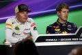 Kimi Räikkönen und Sebastian Vettel in der Pressekonferent nach dem Rennen