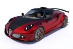 Lazzarini Design Alfa Romeo 4C Devinitiva Ferrari V8 Turbo Hennessey Sportwagen Carbon Aerodynamik Bodykit Front Seite