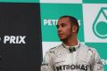 Lewis Hamilton zeigte nicht allzu viel Freude auf dem Malaysia-Podest