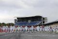 Los geht's: Die DTM-Piloten 2014 beim Schaulaufen auf dem Hockenheimring