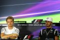 Nico Rosberg und Lewis Hamilton bei der gemeinsamen PK am Donnerstag