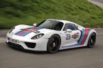 Porsche 918 Spyder Spider Martini Racing Design Supersportwagen Plug-in-Hybrid Elektromotor V8 Front Seite Ansicht