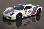 Porsche 918 Spyder Spider Martini Racing Design Supersportwagen Plug-in-Hybrid Elektromotor V8 Front Seite Ansicht