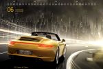 Porsche Kalender 2013 Mega City 911 Carrera 4S Cabriolet 991 Allrad Großstadt Nacht Heck Ansicht