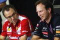 Stefano Domenicali und Christian Horner bei einem gemeinsamen PK-Auftritt