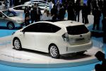 Toyota Prius+ Plus Kompakt Van Familie Hybrid Synergy Drive 1.8 Benziner Elektromotor Toyota Touch Go Plus Pro Heck Seite Ansicht